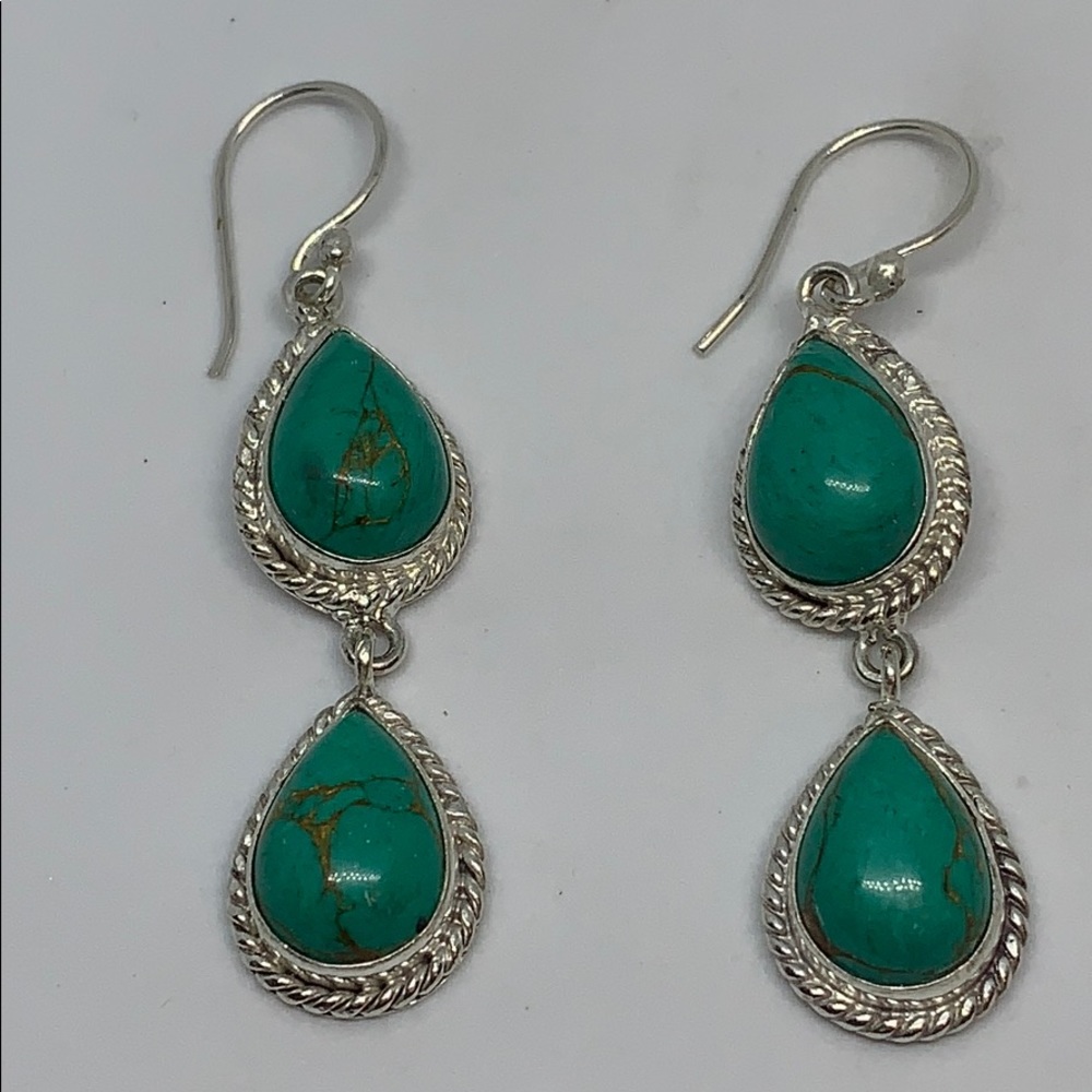 Turquoise Handmade 2 Drop Earrings New unique